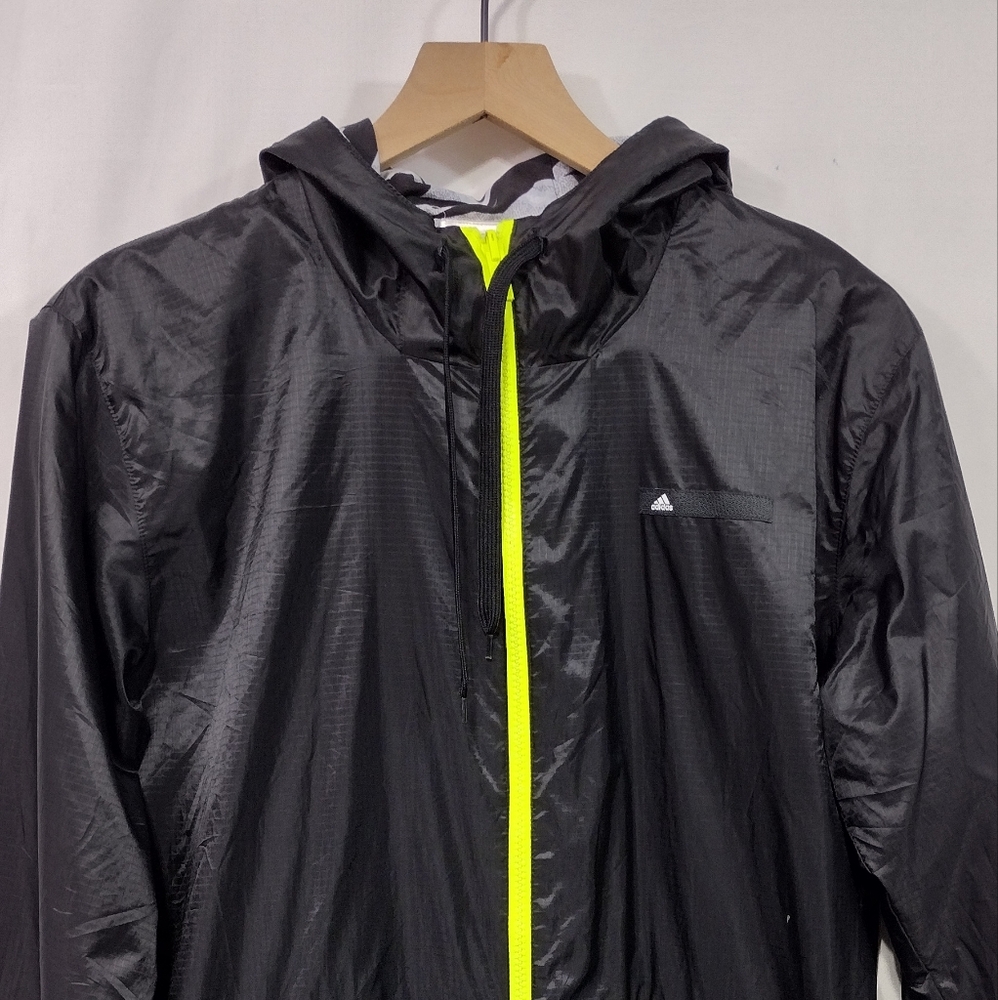 Vintage Adidas Reversible Anorak Jacket Men S Black Zebra Sporty Athletic - Picture 2 of 10